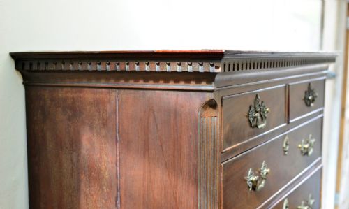 GEORGE III MAHOGANY CHEST ON CHEST C1780 - ADDITIONAL PHOTO 11