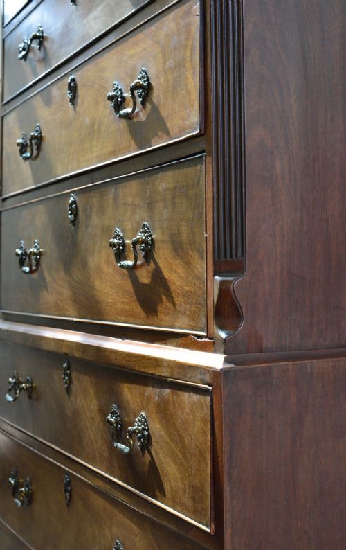 GEORGE III MAHOGANY CHEST ON CHEST C1780 - ADDITIONAL PHOTO 13