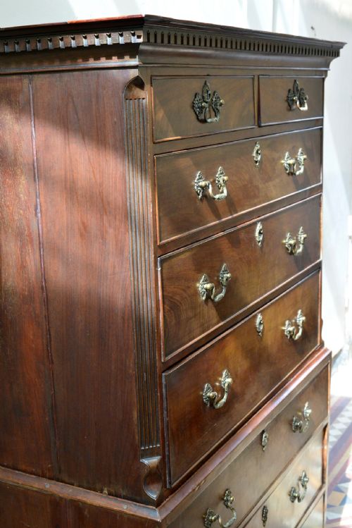 GEORGE III MAHOGANY CHEST ON CHEST C1780 - ADDITIONAL PHOTO 14