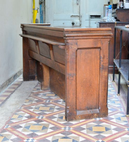 VICTORIAN GOTHIC OAK CHURCH PEW WITH UMBRELLA STAND C1860 - ADDITIONAL PHOTO 6