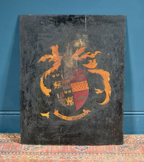a painted armorial panel possibly 'murito' c1900 - CATEGORY: ANTIQUE MISCELLANEOUS - DATED 1900
