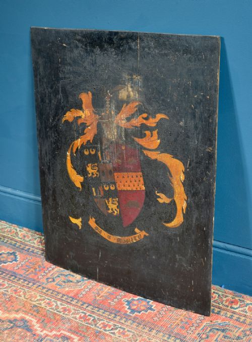 A PAINTED ARMORIAL PANEL POSSIBLY 'MURITO' C1900 - ADDITIONAL PHOTO 3