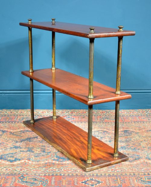 SET OF MAHOGANY AND BRASS CAMPAIGN BOOKSHELVES C1880 - ADDITIONAL PHOTO 6