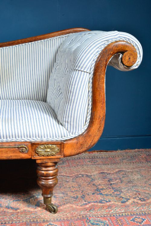 REGENCY SIMULATED ROSEWOOD SCROLL END CHAISE LONGUE C1820 - ADDITIONAL PHOTO 1