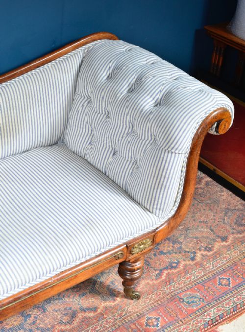 REGENCY SIMULATED ROSEWOOD SCROLL END CHAISE LONGUE C1820 - ADDITIONAL PHOTO 3