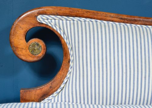 REGENCY SIMULATED ROSEWOOD SCROLL END CHAISE LONGUE C1820 - ADDITIONAL PHOTO 4
