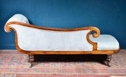 REGENCY SIMULATED ROSEWOOD SCROLL END CHAISE LONGUE C1820 - ADDITIONAL PHOTO 7