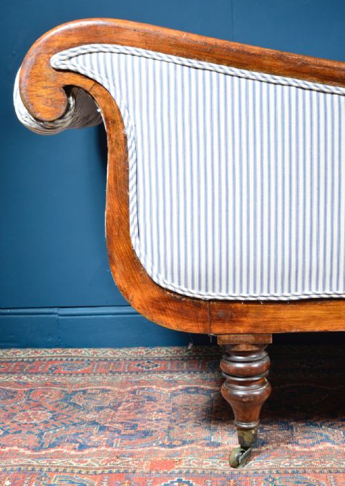 REGENCY SIMULATED ROSEWOOD SCROLL END CHAISE LONGUE C1820 - ADDITIONAL PHOTO 8