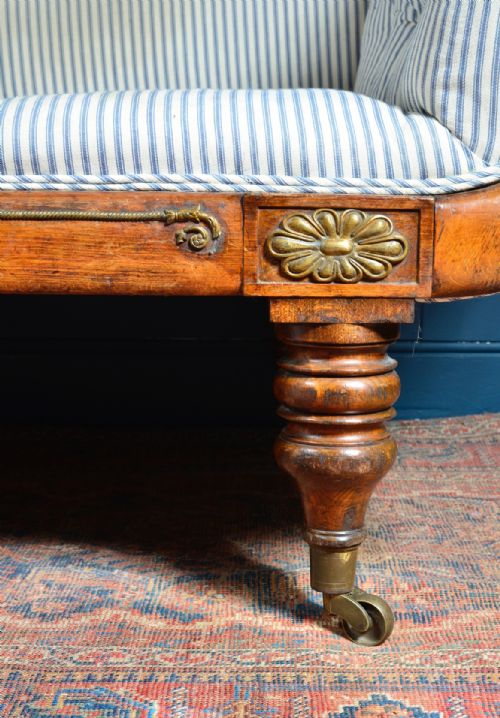 REGENCY SIMULATED ROSEWOOD SCROLL END CHAISE LONGUE C1820 - ADDITIONAL PHOTO 11