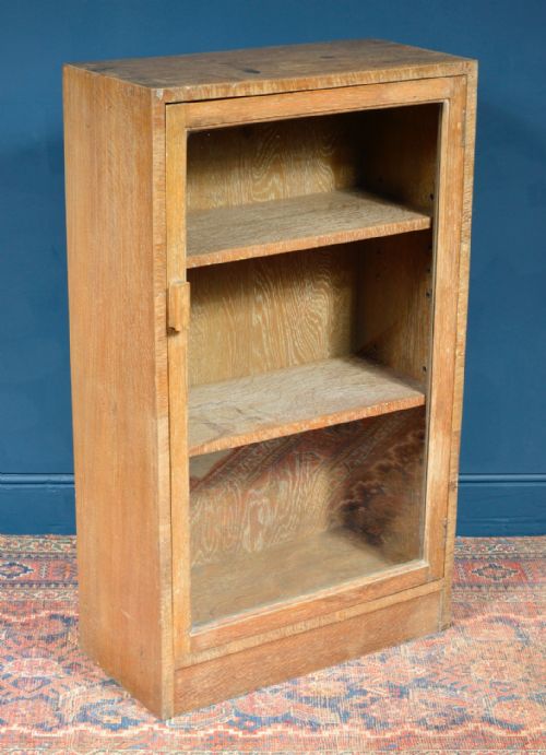 limed oak glazed bookcase cupboard in the manner of heal's 1930's - CATEGORY: ANTIQUE BOOKCASES - DATED 1930