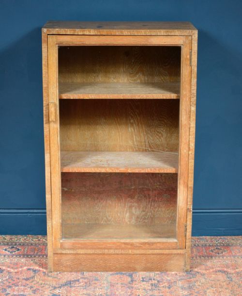 LIMED OAK GLAZED BOOKCASE CUPBOARD IN THE MANNER OF HEAL'S 1930'S - ADDITIONAL PHOTO 1