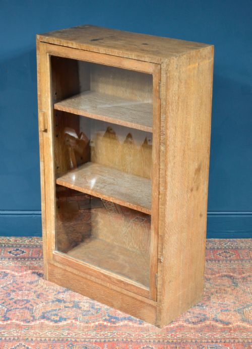 LIMED OAK GLAZED BOOKCASE CUPBOARD IN THE MANNER OF HEAL'S 1930'S - ADDITIONAL PHOTO 4