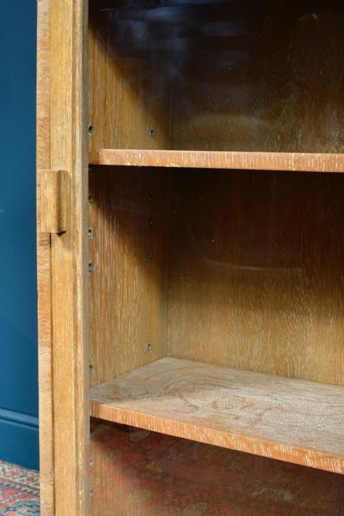 LIMED OAK GLAZED BOOKCASE CUPBOARD IN THE MANNER OF HEAL'S 1930'S - ADDITIONAL PHOTO 7
