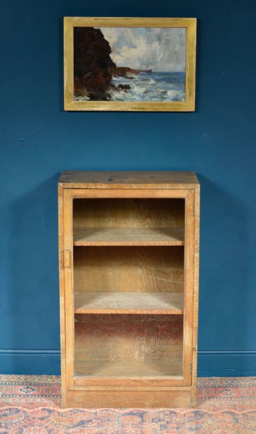 LIMED OAK GLAZED BOOKCASE CUPBOARD IN THE MANNER OF HEAL'S 1930'S - ADDITIONAL PHOTO 9