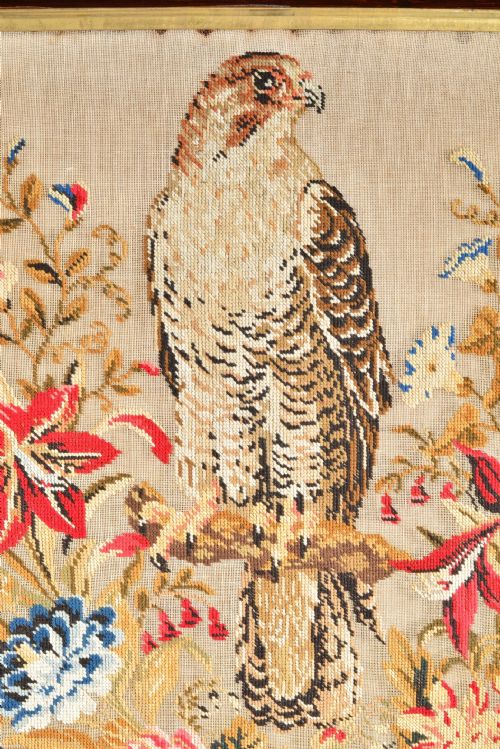 EARLY VICTORIAN WOOLWORK TAPESTRY OF A PEREGRINE FALCON BY MARGARET RHODES OF BLEASDALE LANCS C1840 - ADDITIONAL PHOTO 2