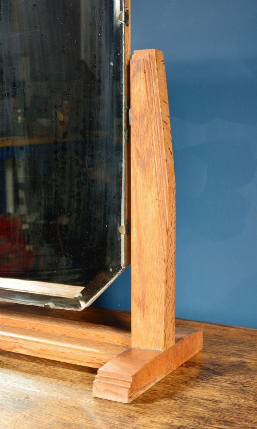 HEAL'S STYLE ART DECO OAK SWING TOILET MIRROR C1925 - ADDITIONAL PHOTO 4