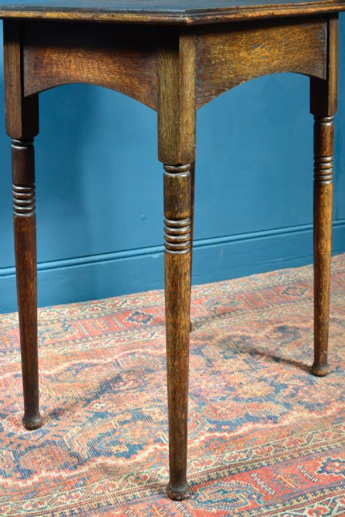 AN OAK ARTS CRAFTS OCCASIONAL TABLE IN THE MANNER OF LIBERTY CO C1870 - ADDITIONAL PHOTO 5