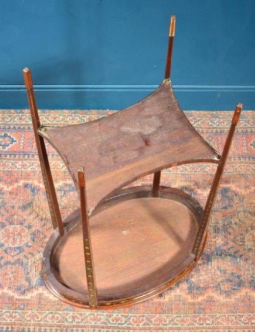 AN EDWARDIAN INLAID OVAL OCCASIONAL TABLE WITH PAINTED DECORATION C1905 - ADDITIONAL PHOTO 8