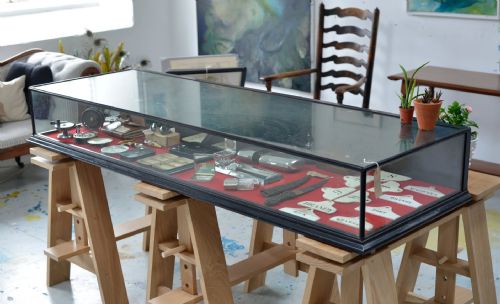 large victorian ebonised shop or museum table top display cabinet c1895 - CATEGORY: ANTIQUE CABINETS - DATED 1890