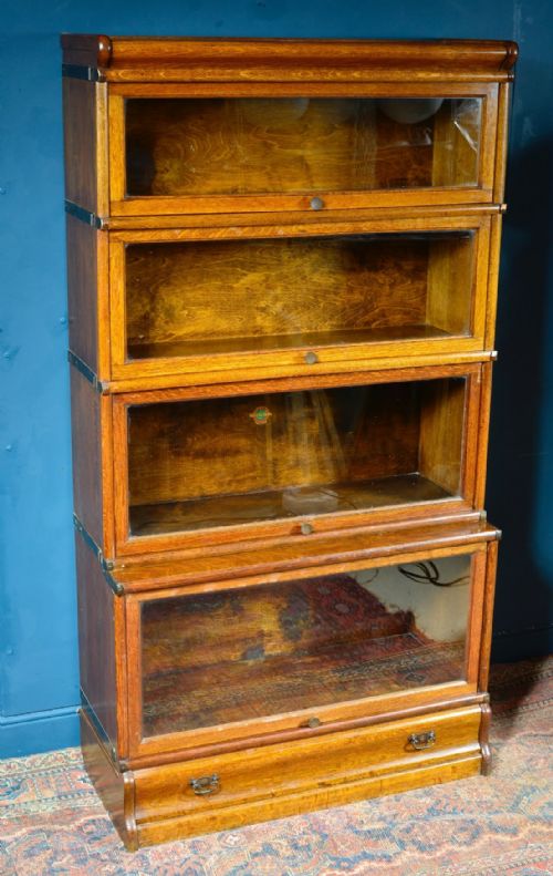 globe wernicke golden oak sectional barristers bookcase c1920 - CATEGORY: ANTIQUE BOOKCASES - DATED 1920