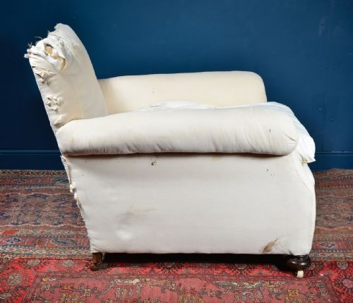 A COMFY EDWARDIAN CLUB CHAIR FOR REUPHOLSTERY C1905 - ADDITIONAL PHOTO 4