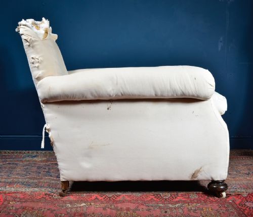 A COMFY EDWARDIAN CLUB CHAIR FOR REUPHOLSTERY C1905 - ADDITIONAL PHOTO 7