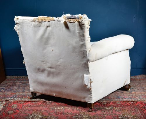 A COMFY EDWARDIAN CLUB CHAIR FOR REUPHOLSTERY C1905 - ADDITIONAL PHOTO 8