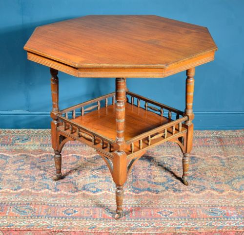 aesthetic movement octagonal occasional table attributed to shoolbred c1870 - CATEGORY: ANTIQUE TABLES - DATED 1870