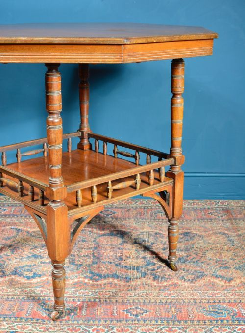 AESTHETIC MOVEMENT OCTAGONAL OCCASIONAL TABLE ATTRIBUTED TO SHOOLBRED C1870 - ADDITIONAL PHOTO 2