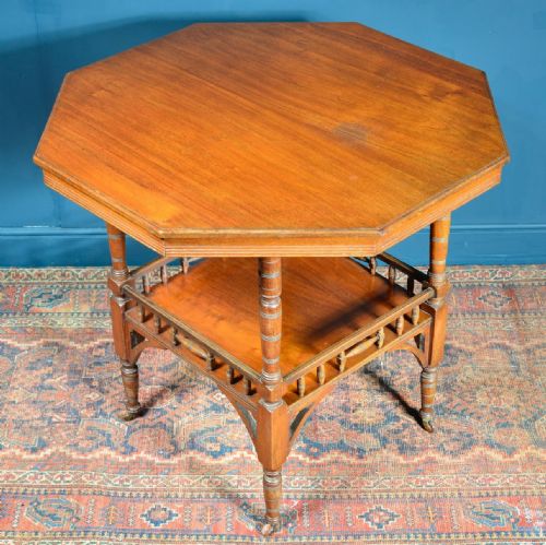 AESTHETIC MOVEMENT OCTAGONAL OCCASIONAL TABLE ATTRIBUTED TO SHOOLBRED C1870 - ADDITIONAL PHOTO 5