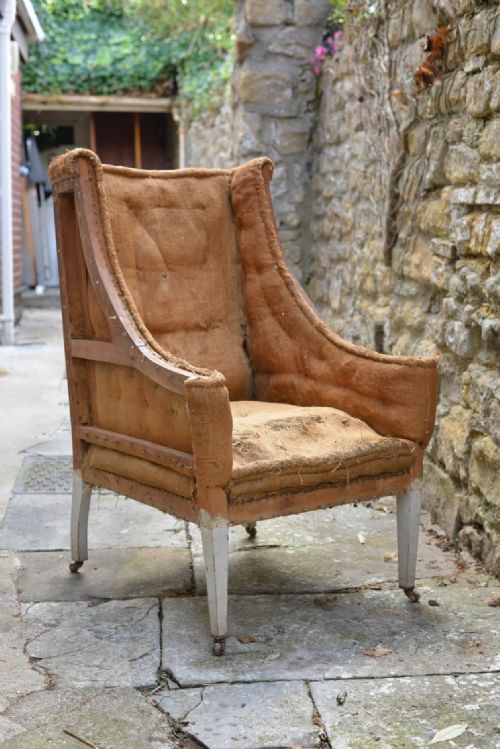 edwardian wing armchair for recovering c1905 - CATEGORY: ANTIQUE CHAIRS - DATED 1900