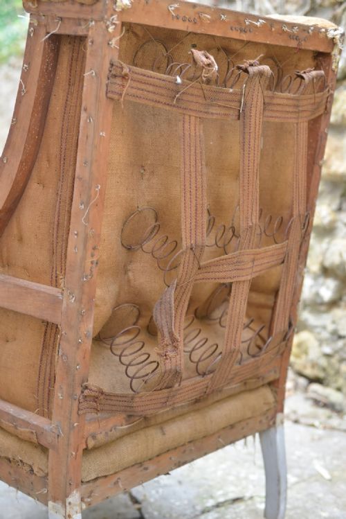 EDWARDIAN WING ARMCHAIR FOR RECOVERING C1905 - ADDITIONAL PHOTO 7