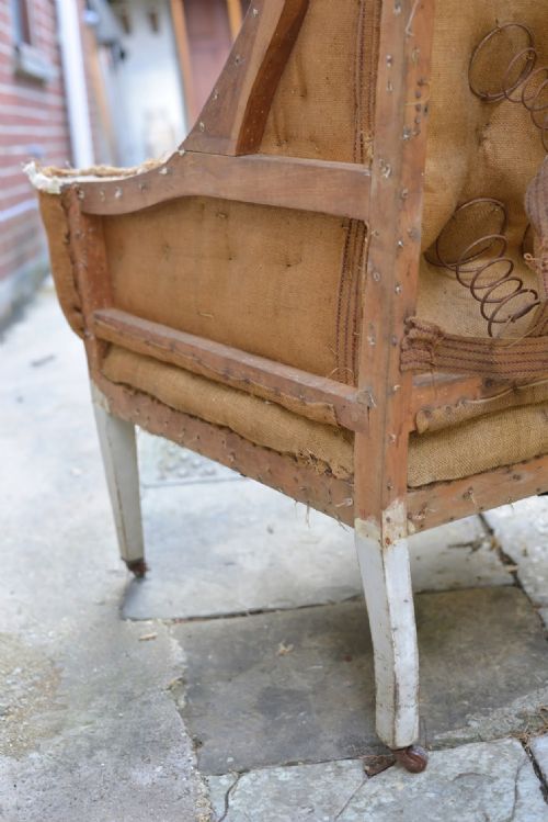 EDWARDIAN WING ARMCHAIR FOR RECOVERING C1905 - ADDITIONAL PHOTO 8