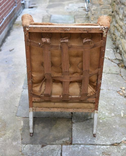 EDWARDIAN WING ARMCHAIR FOR RECOVERING C1905 - ADDITIONAL PHOTO 9