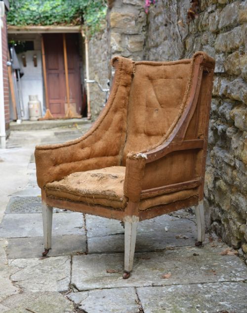 EDWARDIAN WING ARMCHAIR FOR RECOVERING C1905 - ADDITIONAL PHOTO 10