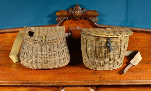 two wicker fisherman's creels early 20th century - CATEGORY: ANTIQUE MISCELLANEOUS - DATED 1920