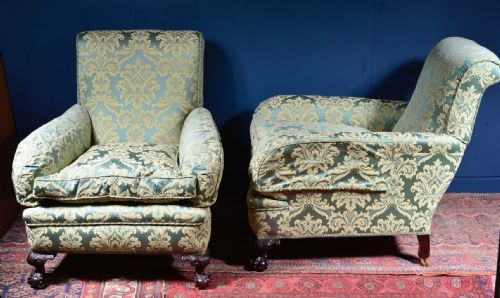 PAIR OF VERY COMFY HOWARD STYLE COUNTRY HOUSE ARMCHAIRS - ADDITIONAL PHOTO 6