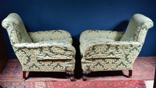 PAIR OF VERY COMFY HOWARD STYLE COUNTRY HOUSE ARMCHAIRS - ADDITIONAL PHOTO 7