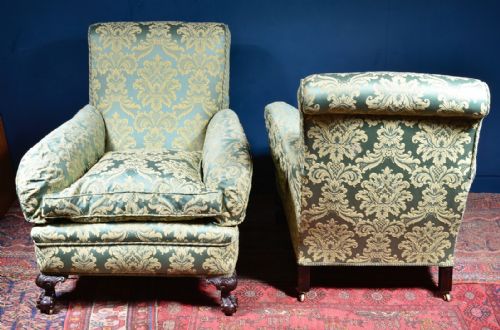 PAIR OF VERY COMFY HOWARD STYLE COUNTRY HOUSE ARMCHAIRS - ADDITIONAL PHOTO 9
