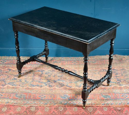 A VICTORIAN EBONISED LOW COFFEE SOFA TABLE C1880 - ADDITIONAL PHOTO 1