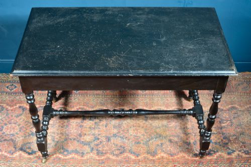 A VICTORIAN EBONISED LOW COFFEE SOFA TABLE C1880 - ADDITIONAL PHOTO 2