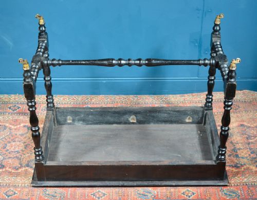 A VICTORIAN EBONISED LOW COFFEE SOFA TABLE C1880 - ADDITIONAL PHOTO 4