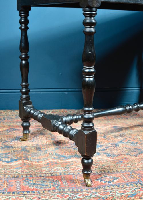 A VICTORIAN EBONISED LOW COFFEE SOFA TABLE C1880 - ADDITIONAL PHOTO 6