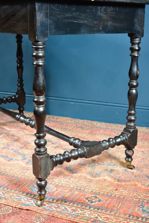 A VICTORIAN EBONISED LOW COFFEE SOFA TABLE C1880 - ADDITIONAL PHOTO 8
