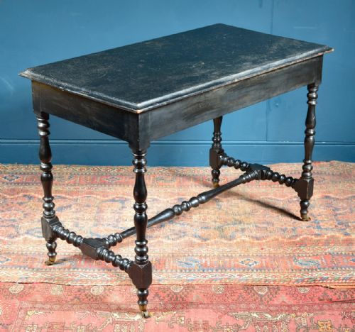 A VICTORIAN EBONISED LOW COFFEE SOFA TABLE C1880 - ADDITIONAL PHOTO 9