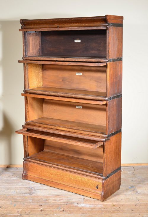 A GOLDEN OAK GLOBE WERNICKE SECTIONAL BOOKCASE C1910 - ADDITIONAL PHOTO 3