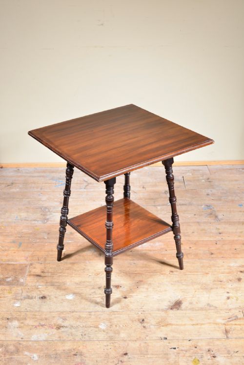 A WALNUT AESTHETIC MOVEMENT TABLE BY JAMES SHOOLBRED CO C1880 - ADDITIONAL PHOTO 1