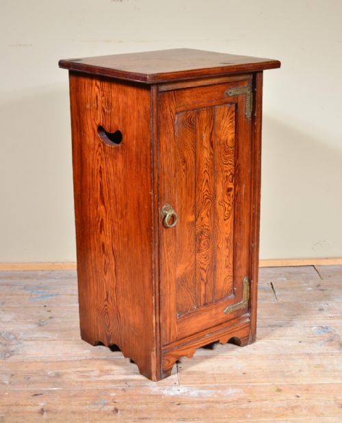AN ARTS CRAFTS OREGON PINE BEDSIDE CUPBOARD C1875 - ADDITIONAL PHOTO 1