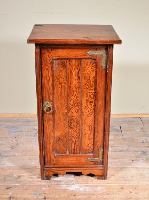 AN ARTS CRAFTS OREGON PINE BEDSIDE CUPBOARD C1875 - ADDITIONAL PHOTO 3