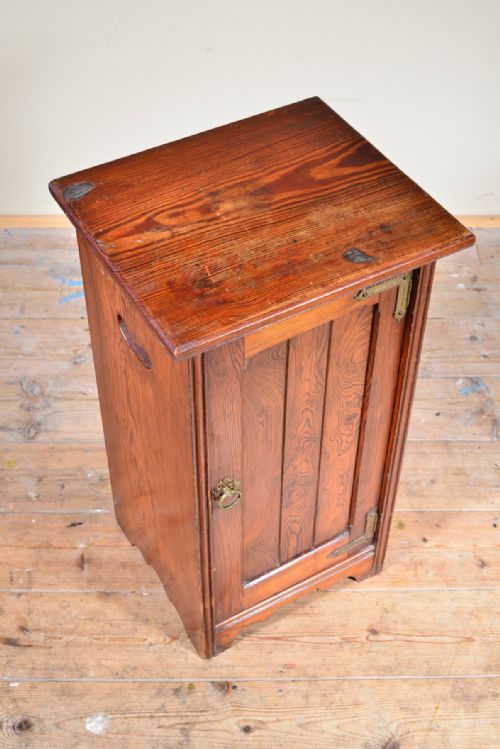AN ARTS CRAFTS OREGON PINE BEDSIDE CUPBOARD C1875 - ADDITIONAL PHOTO 9